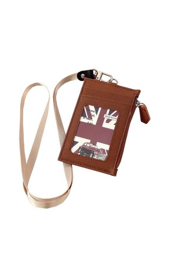 Coin Money Wallet Short ID Business Credit Card Holder  with Neck String Small Purse Money Bag