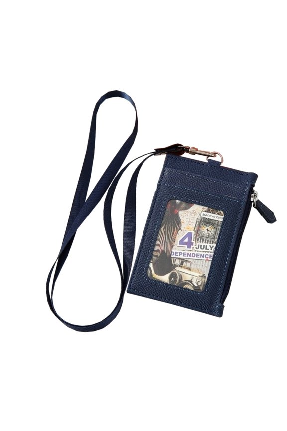 Coin Money Wallet Short ID Business Credit Card Holder with Neck String Small Purse Money Bag