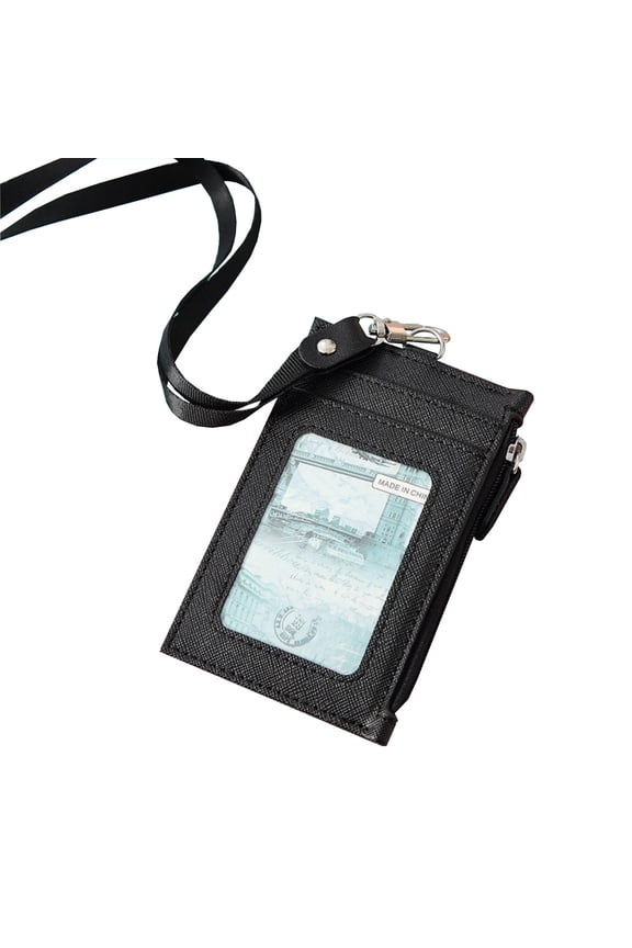 Coin Money Wallet Short ID Business Credit Card Holder with Neck String Small Purse Money Bag