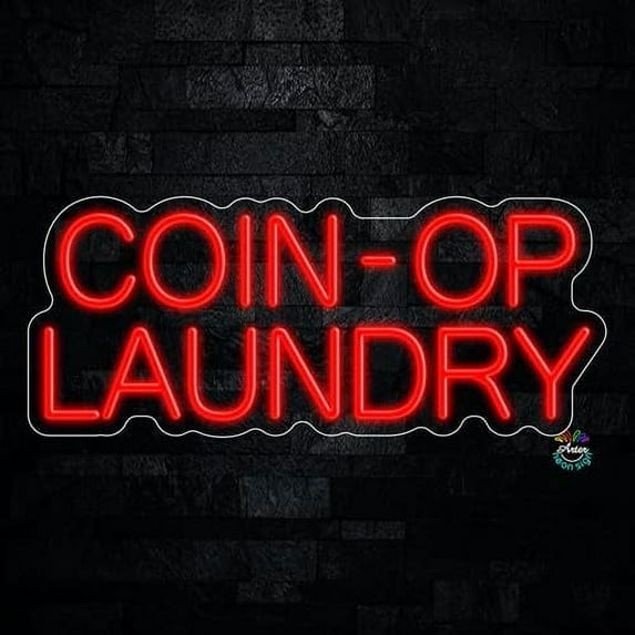Coin Op Laundry LED Neon Sign 24"L x 10"H #32176