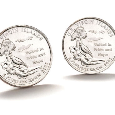 Coin Perfection Coin Cufflinks, Rhodium, New