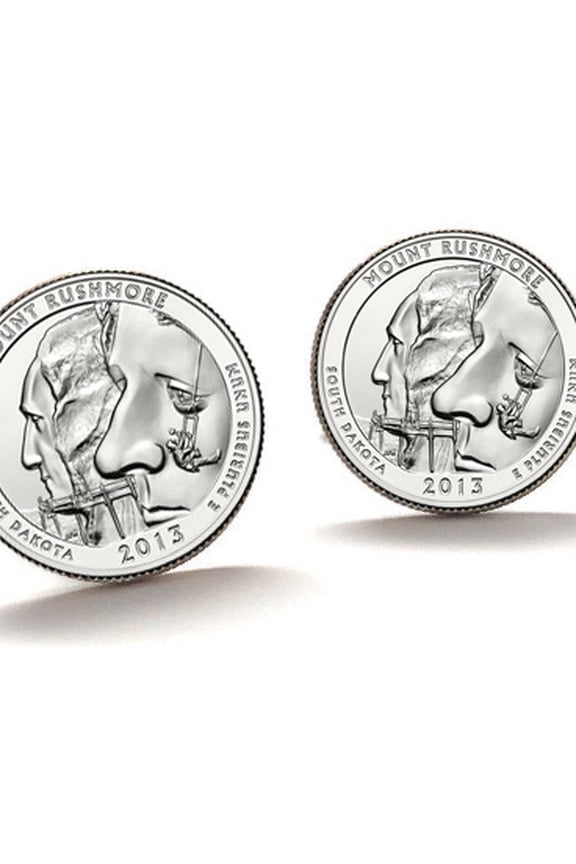 Cufflinks, Rhodium, New