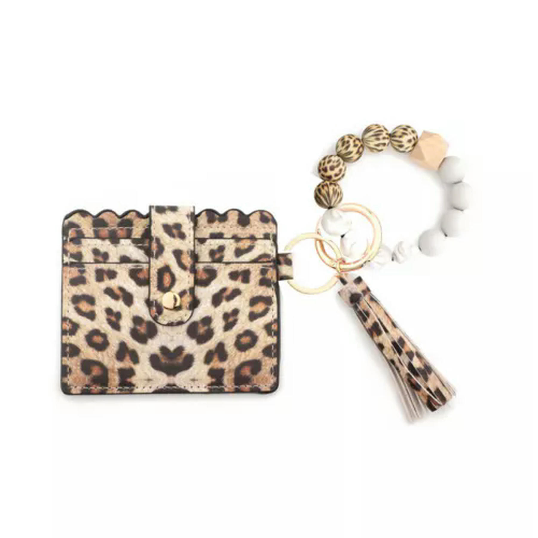 Coin Purse Card Holder Wallets Silicone Wood Beaded Bangle Keychians ...