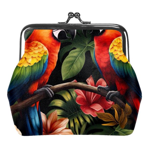 Coin Purse, Change Purse Wallet with Clasp, Car Coin Holder Pouch for Woman Men Kids Girls (Parrot)