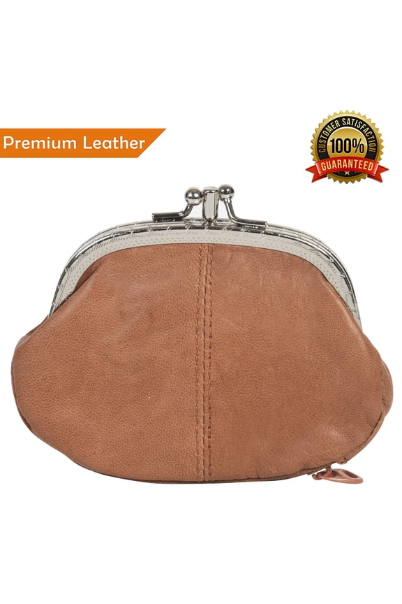 Coin Purse Double Frame with Zipper Pocket