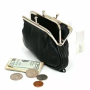 Coin Purse Double Frame with Zipper Pocket