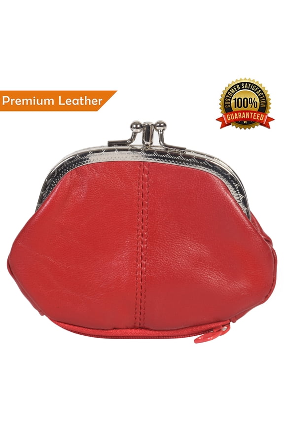 Coin Purse Double Frame with Zipper Pocket