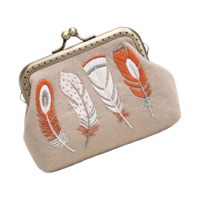 Coin Purse Embroidery Tools Kit Handmade Embroidery Kit Vintage