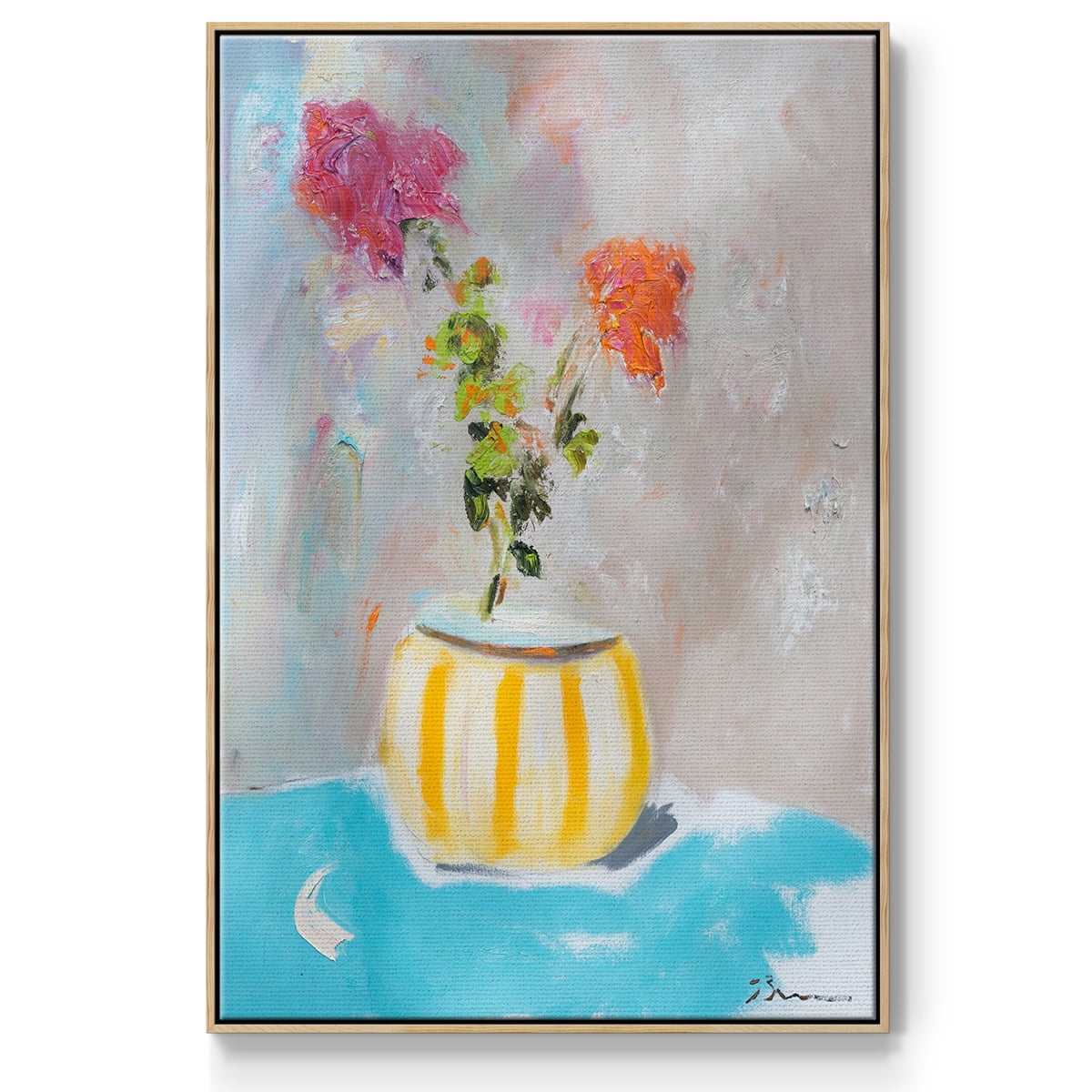 Coin Purse Full of Petals Framed Premium Gallery Wrapped Canvas - Ready to Hang