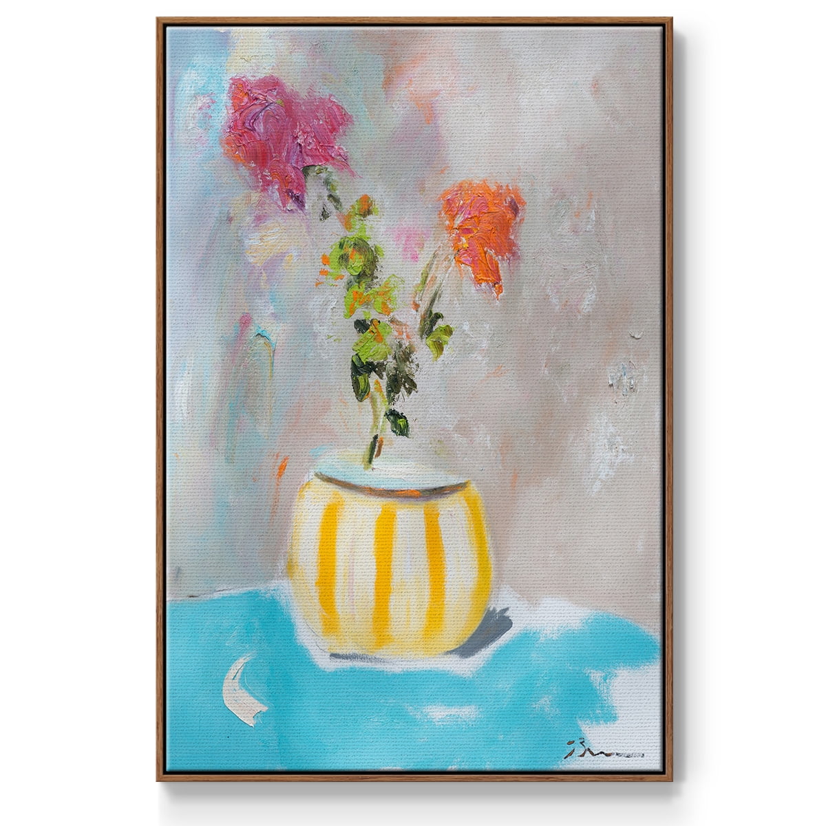 Coin Purse Full of Petals Framed Premium Gallery Wrapped Canvas - Ready to Hang