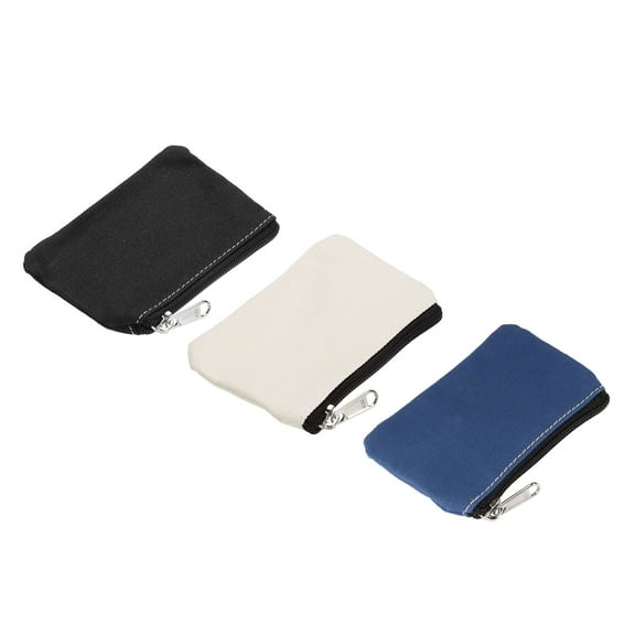 Uxcell Coin Purse Pouch Change Purses Small Organizer Bags 3" x 5", Blue Black White
