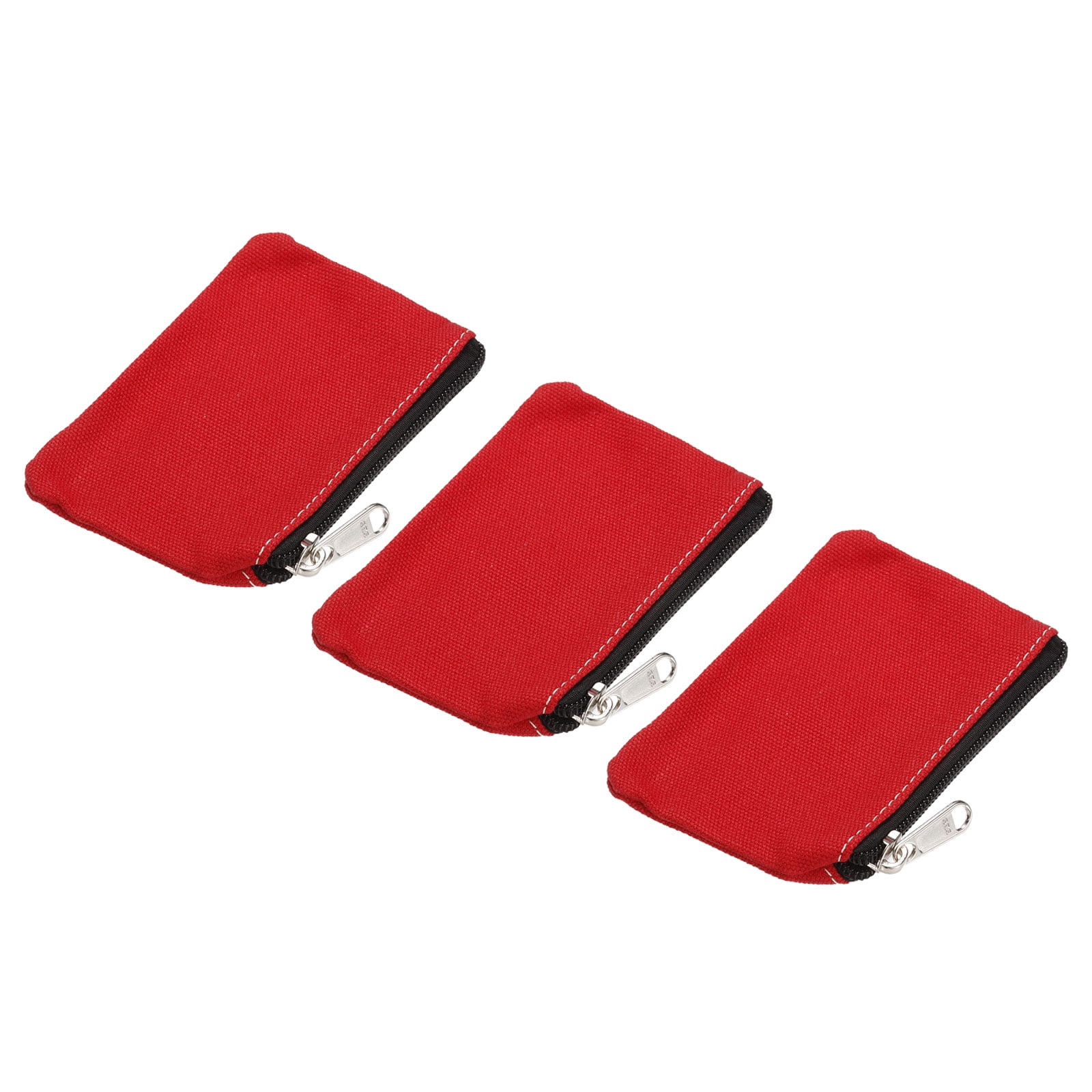 Coin Purse Pouch Change Purses Small Organizer Bags 3" x 5", Red 3pcs