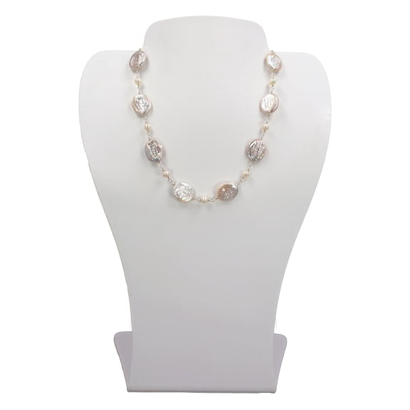 Coin-Shaped Cultured Freshwater Pearl Necklace
