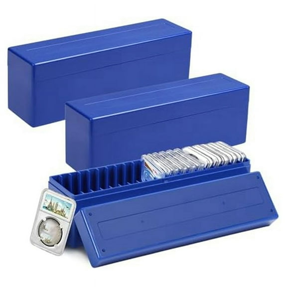 Coin Slab Storage Boxes, 3 Packs Coin Holder Organizer Boxes with 20 Slots, Plastic Coin Storage Cases Set (Boxes Only)