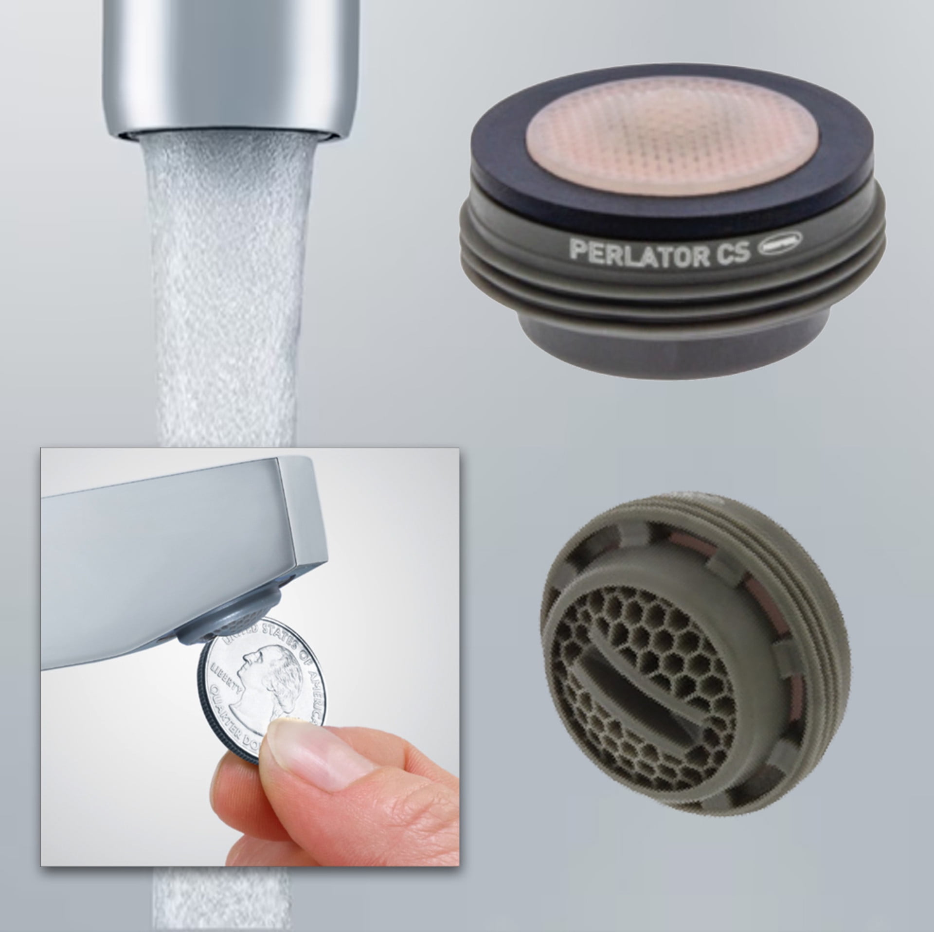 Perlator V Tap Coin Slot Slim Junior Aerated Faucet Aerator PCA Perlator Regular 13/16 ...