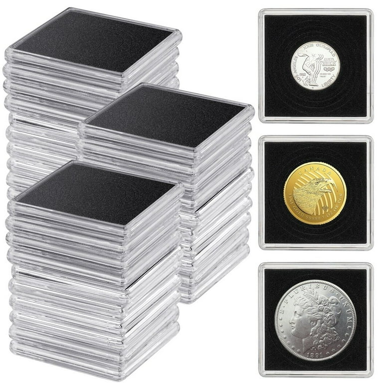 Coin Snap Holders, 30PCS Silver Dollar Coin Holders, Coin Collection Display  Acrylic Cases, Half Dollar Coin Organizer Boxes for  0.83/1.06/1.18/1.38/1.57in Coins 