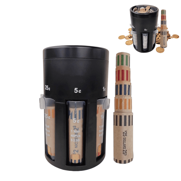 Coin Sorter Coin Counter Machine, Portable Coin Organizer with Matching Coin Wrapper Rolls for Home Daily Use