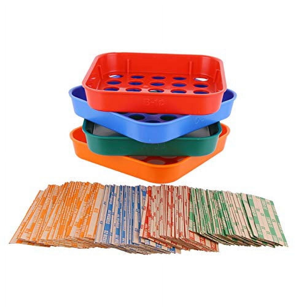 Coin Sorters Tray and Counters 4 Color Coded Coin Sorting Tray