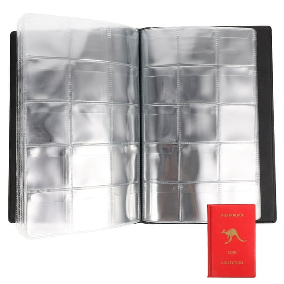CIMAXIC Coin Holder Red Coin Storage Album with Soft Touch Cover for Easy Collection
