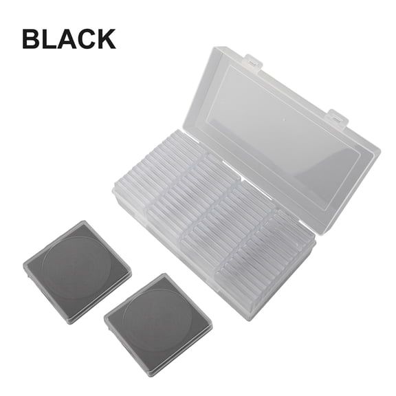 Coin Storage Box With Adjustable Foam Liner Transparent Case Organizer For Collection Foam Spacers Securely Hold Coins 20Mm-40mm Sturdy Plastic Container(black)
