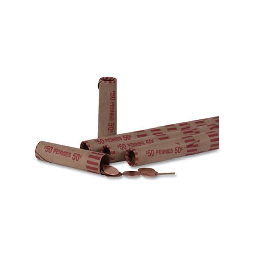 CoinTainer Preformed Tubular Coin Wrappers, Pennies, .50, 1000