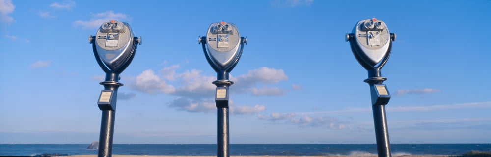Coin-operated viewing binoculars for tourists Cape May New Jersey Canvas Art - Panoramic Images (36 x 12)