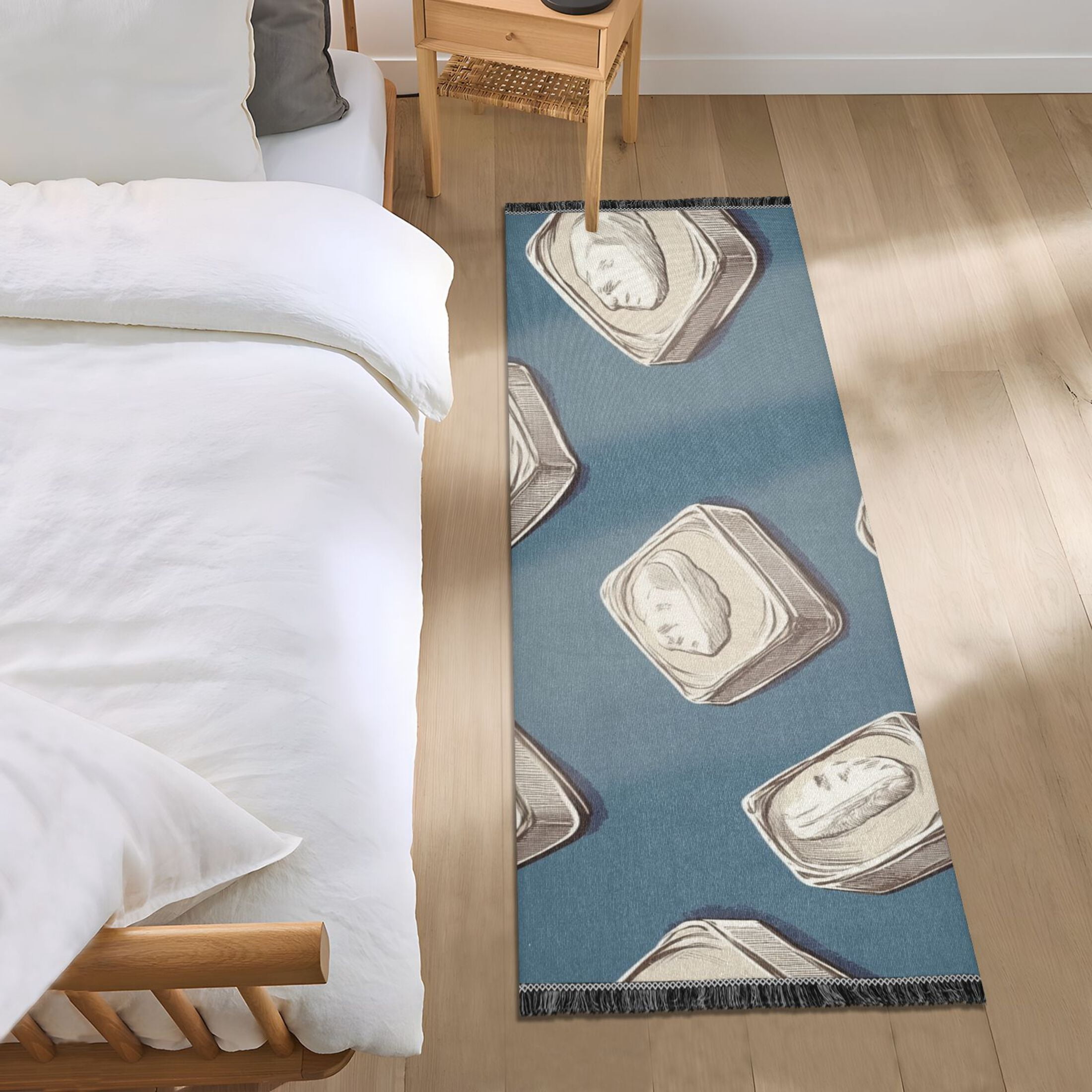 Coin under Gray Bedroom Runner Rug 2'x 6' Non Slip Carpet Indoor Home ...