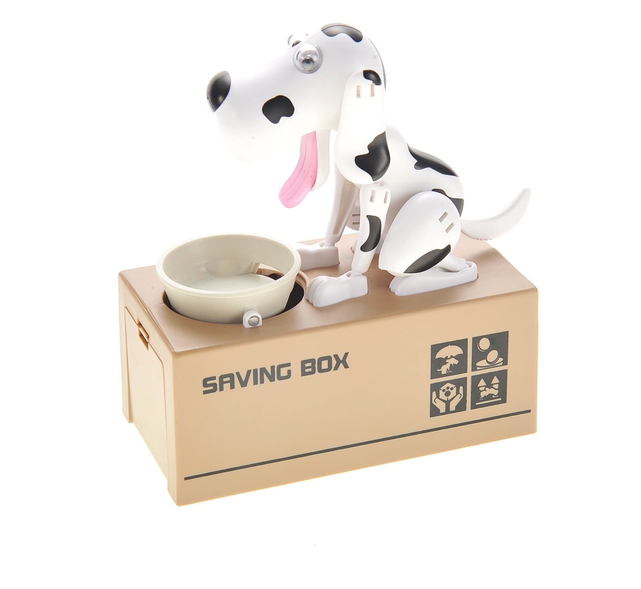 CoinCollector Dog Piggy Bank - Black White