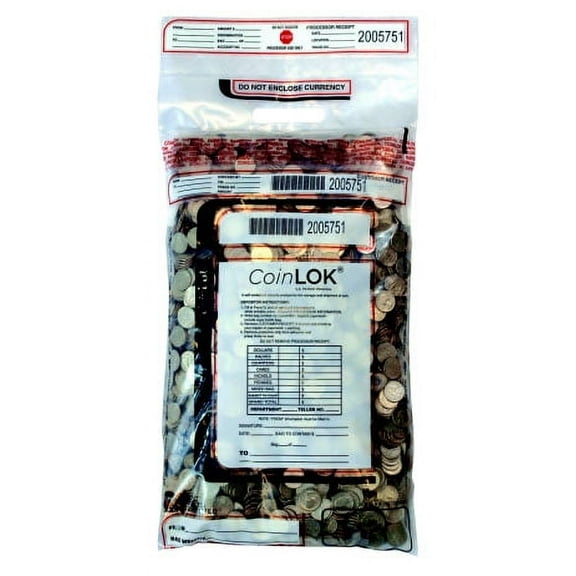 CoinLOK 12 x 25 Clear Bag with Reinforced Handle