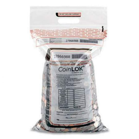 Coin Bag 12.5 x 25 12.5 x 25, 5 mil Thick, Plastic, Clear, 50/Pack