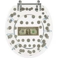 Coins and Dollar Bill Resin Money Toilet Seat, Standard Size Round with