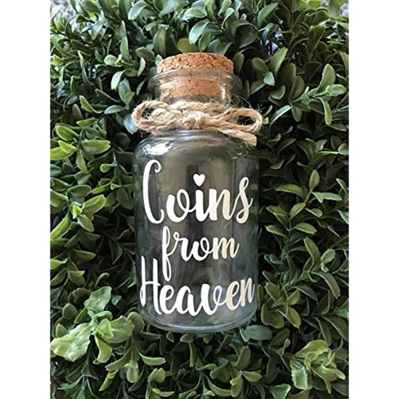Coins from Heaven jar Pennies from Heaven jar Heaven jar Personalized Keepsake Jar Glass Keepsake Gift Glass Money Jar