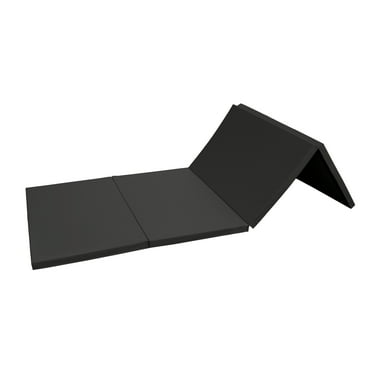 Coinus Sports 4-Panel Folding Gymnastics Exercise Mat with Handles, 4' x 10' x 2", Black