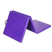 Coinus Sports Tri-Fold Gymnastics Exercise Mat with Handles, 6' x 2' x 2", Purple
