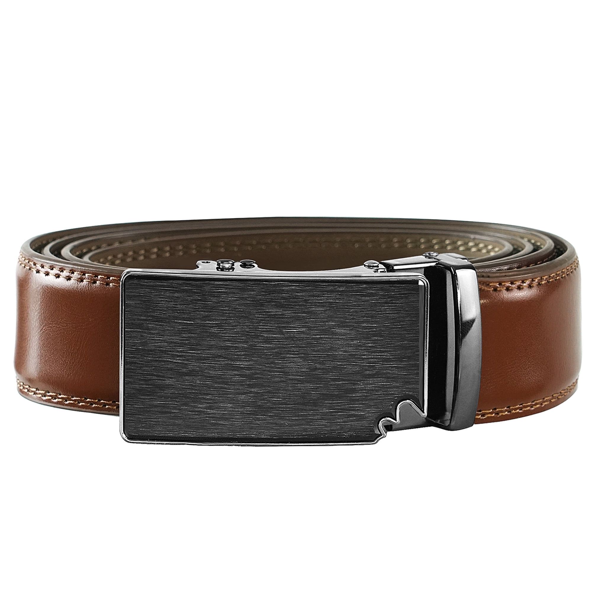 Coipdfty Mens Belt Leather, Ratchet Belt for Men with Slided Western Cowboy Belt Buckle for