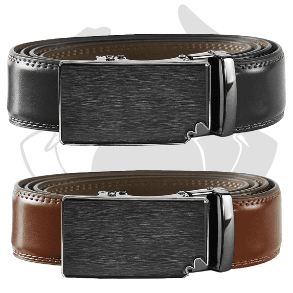 Coipdfty Mens Belt Leather, Ratchet Belt for Men with Slided Western Cowboy Belt Buckle for Dress and Casual