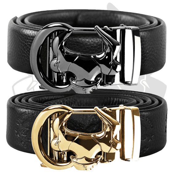 Coipdfty Mens Belt Leather, Ratchet Belt for Men with Slided Western Cowboy Belt Buckle for Dress and Casual