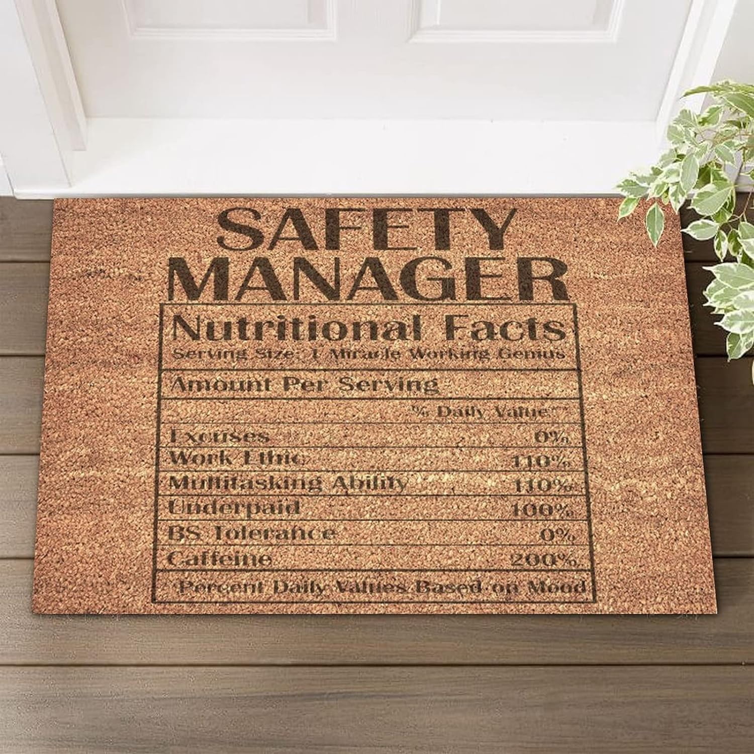 Coir Door Mat Easy to Clean Safety Manager Nutritional Facts Shoe Mats