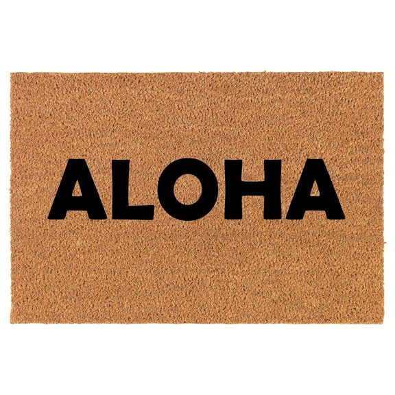 Coir Doormat Front Door Mat New Home Closing Housewarming Gift Aloha (24" x 16" Small)
