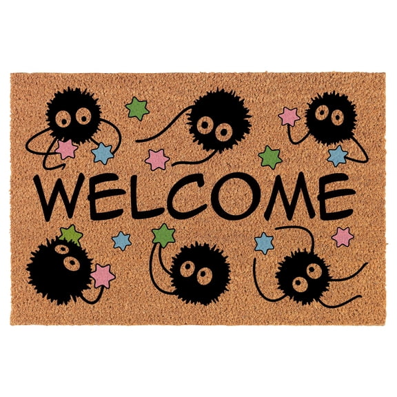 Coir Doormat Front Door Mat New Home Closing Housewarming Gift Anime Welcome (24" x 16" Small)