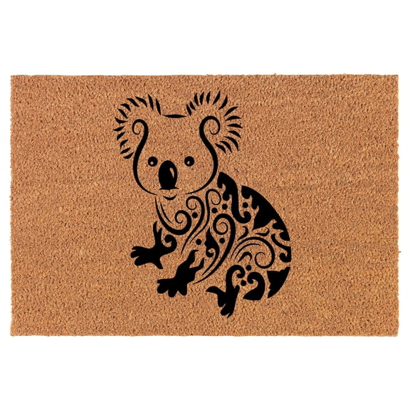 Coir Doormat Front Door Mat New Home Closing Housewarming Gift Fancy Koala Bear (30" x 18" Standard)