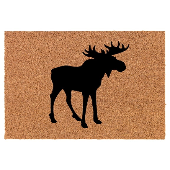 Coir Doormat Front Door Mat New Home Closing Housewarming Gift Moose (30" x 18" Standard)