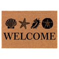 thumbnail image 1 of Coir Doormat Front Door Mat New Home Closing Housewarming Gift Welcome Shells Beach (30" x 18" Standard), 1 of 1