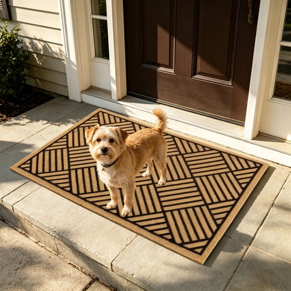 Coir Doormat with Heavy Duty Rubber Backing Non-Slip Eco Friendly Cocoa Fiber Mat Traps Shoe Dirt for High Traffic Front Door Entrance Mat