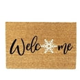 thumbnail image 1 of Coir Doormat with Welcome Lettering and Snowflake Print for Entryway Indoor Outdoor Use Non Slip Durable Mat, 1 of 5