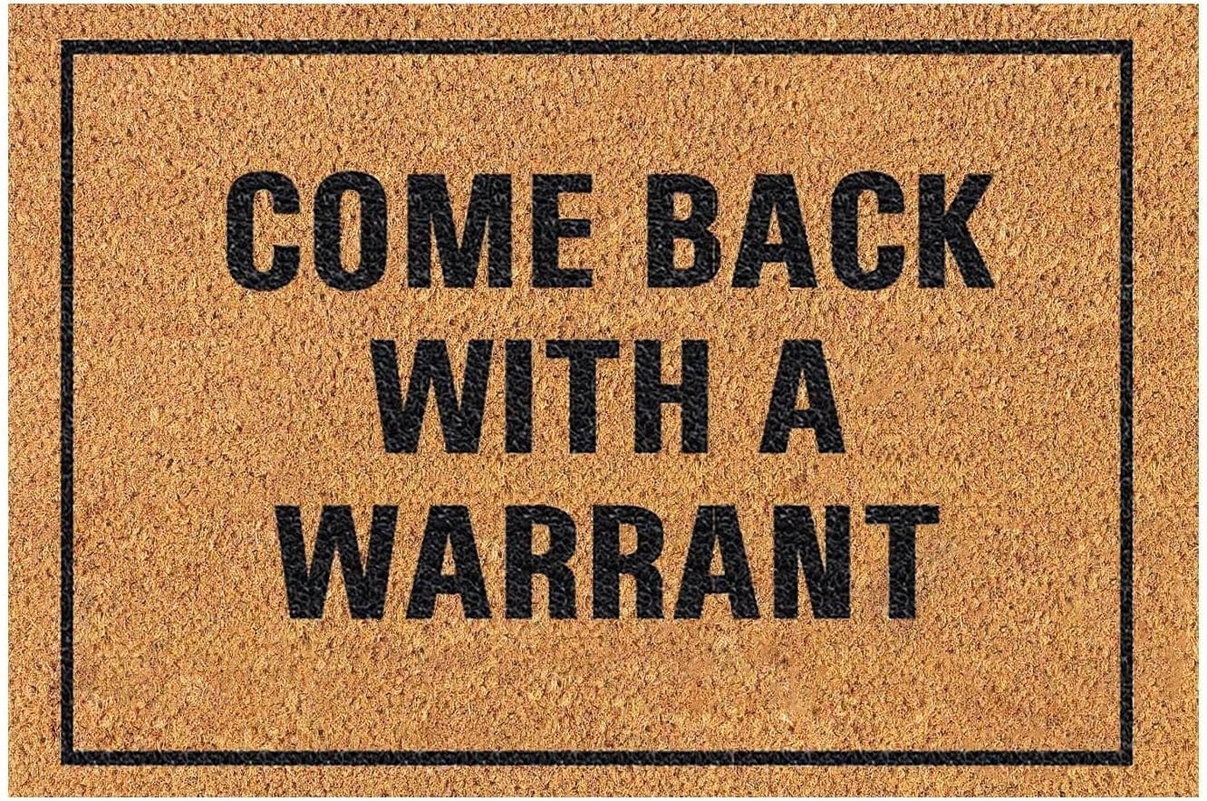 Coir Mat Door Mat Outdoor Mat for Entryway Outside Yard Home Decoration Door Mat - Novelty Designs Welcome Doormats Coco Coir Outdoor Mat for Indoor Outdoor Come Back with A Warrant 14x26 in