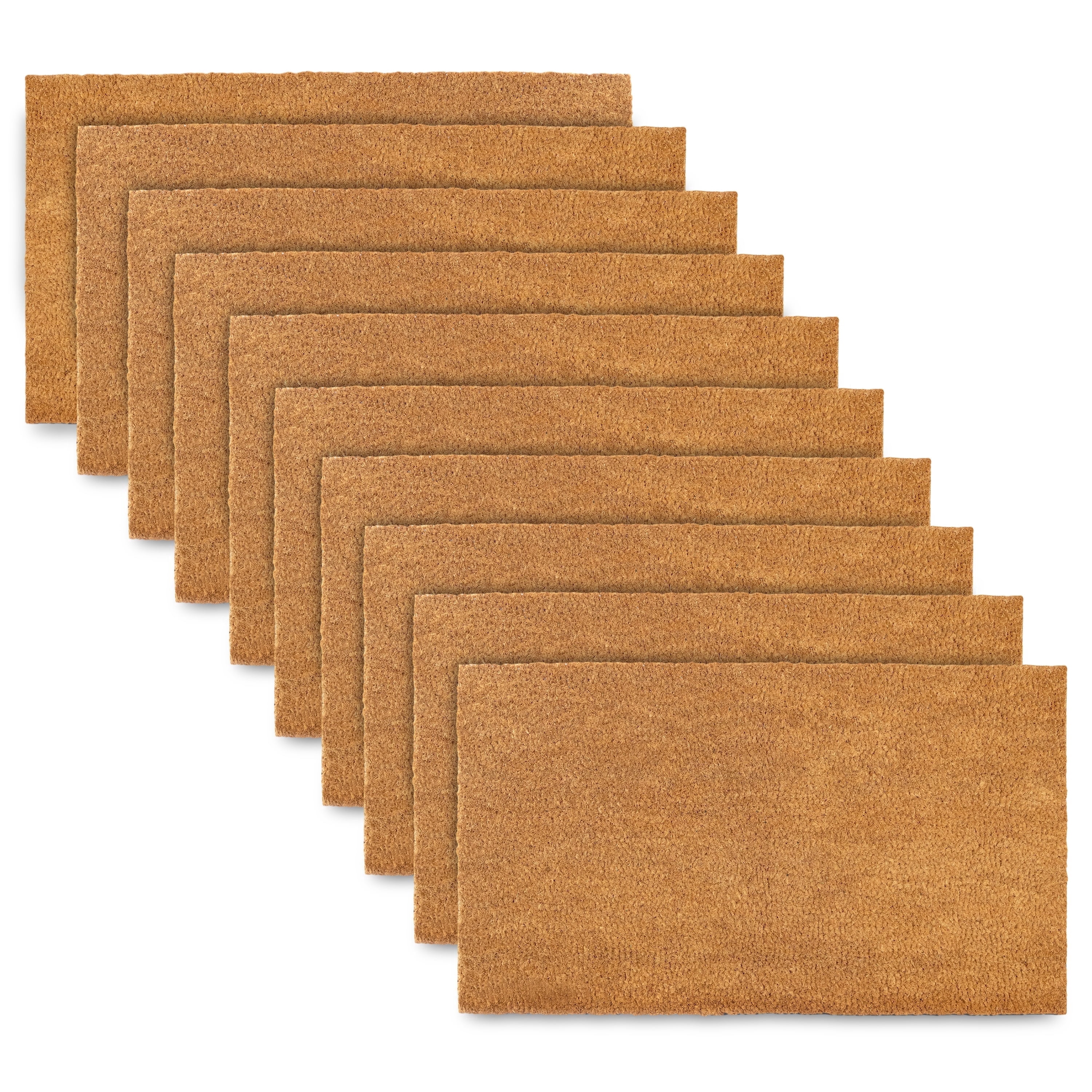 MAINEVENT Blank Coir Doormat 30x17 Inch Plain DIY Outdoor Welcome Mat for Outside 10pk