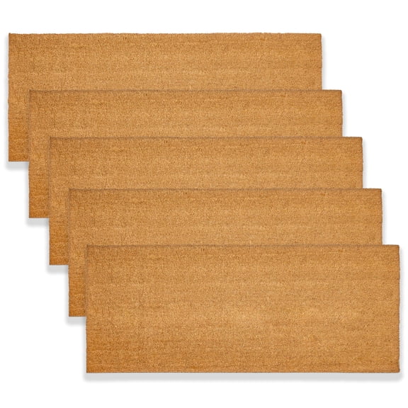 Blank Welcome Mat 47.5x19.5 Inch, Coir Door Mat for Screen Printing 5pk