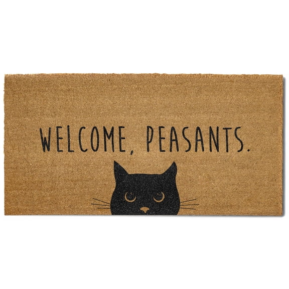 MAINEVENT Welcome Peasants Cat Doormat 48x24 Inch, Outdoor Welcome Mat for Outside for Double Doors