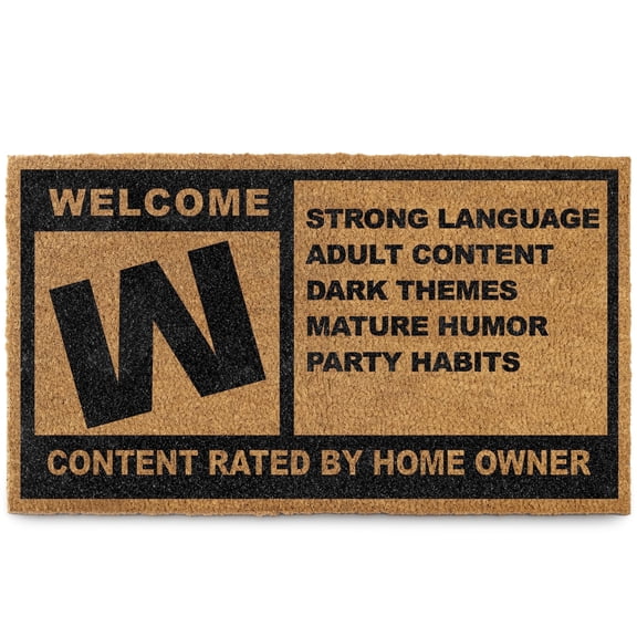 MAINEVENT Gamer Rated M Doormat 30x17 Inch, Geeky Outdoor Welcome Mat for Outside